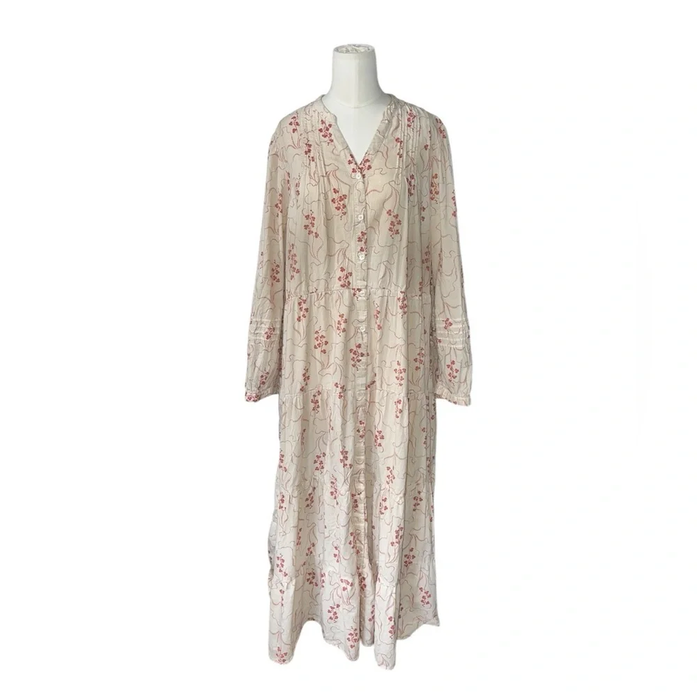 PER UNA - Pure Cotton Floral Midaxi Shirt Dress sz 16 R - Picture 7 of 7